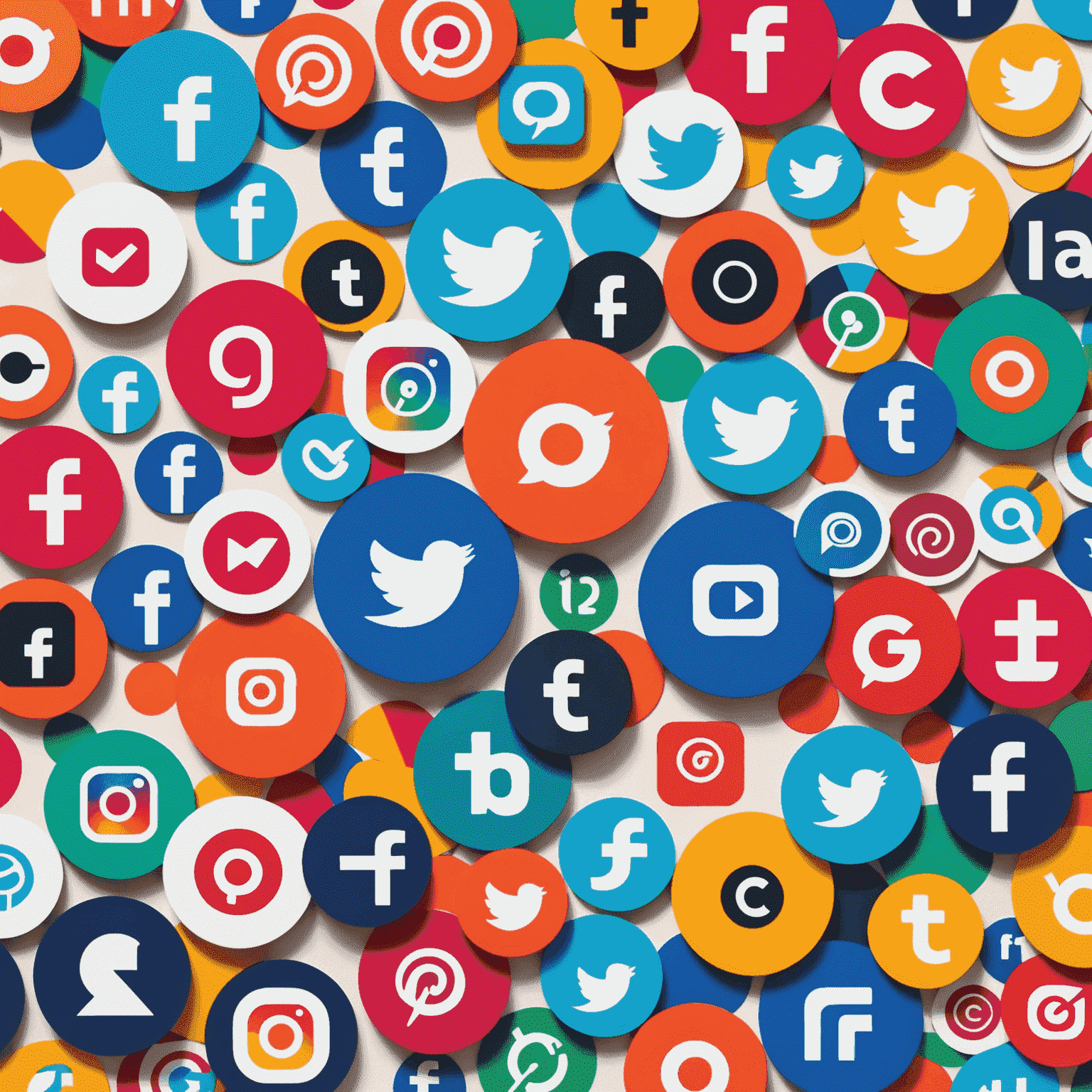 A vibrant collage showcasing various social media platforms with overlapping geometric shapes and bold typography representing targeted advertising strategies