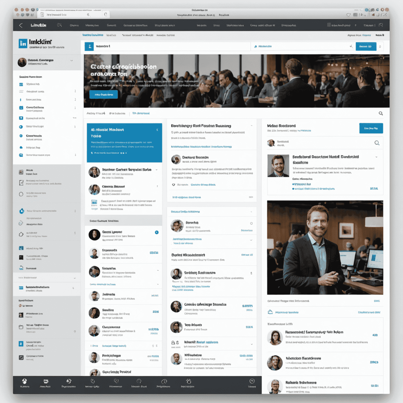 LinkedIn's updated company page interface with new engagement features and analytics dashboard