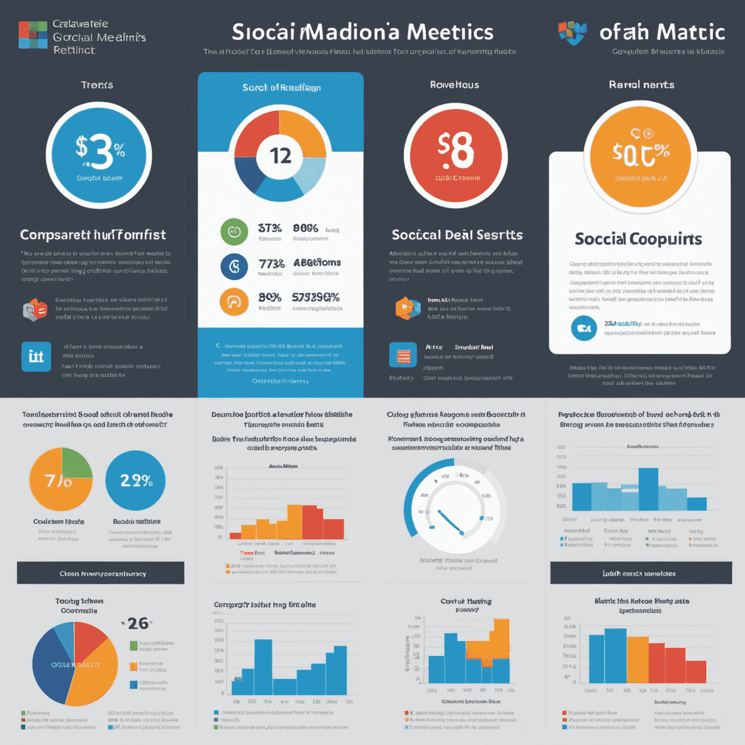 A side-by-side comparison of social media metrics between a client's brand and its top competitors. The comparison includes engagement rates, follower counts, and content performance, presented in a visually striking infographic style.